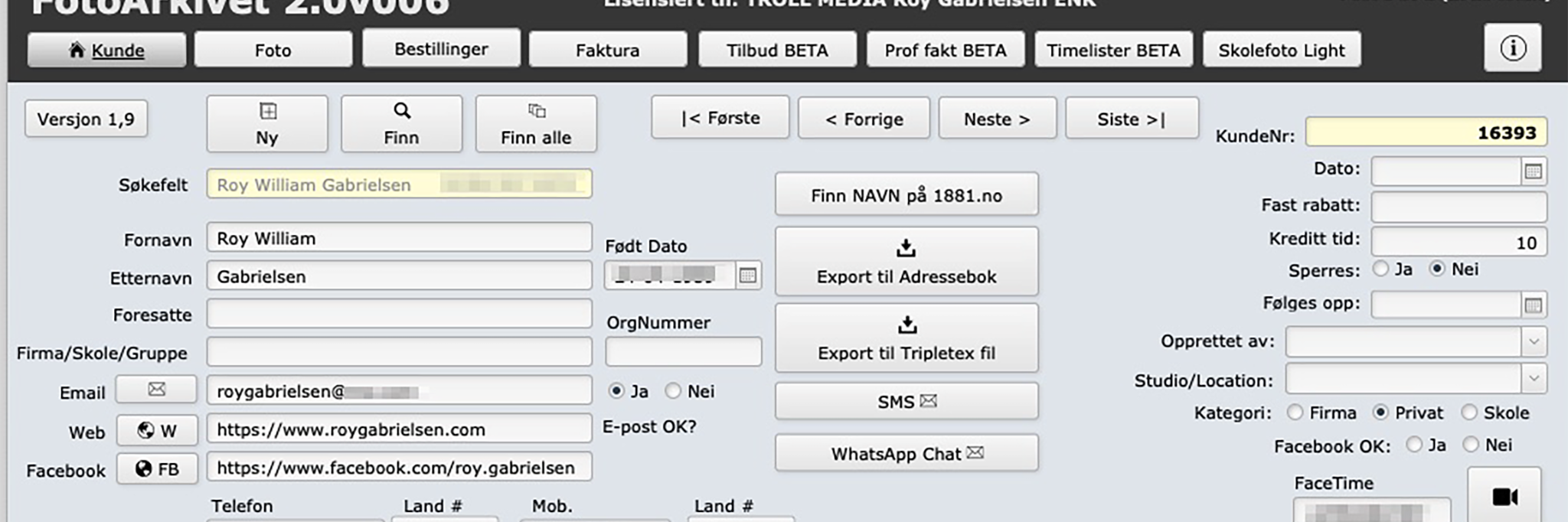 FotoArkivet – PhotoStudioManager (Norsk)